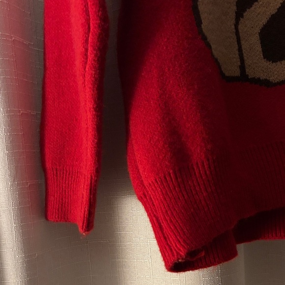 Oversized Red Moschino Inspired Teddy Bear Sweater - Mens L/Womens XL - Picture 3 of 6